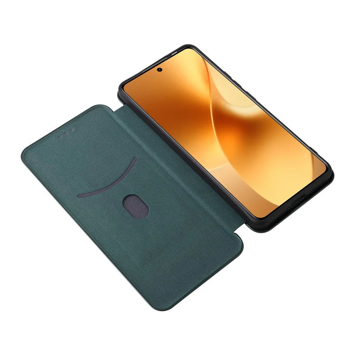 For Realme 15 Pro 5G  /  15 5G Case Carbon Fiber Texture Drop-Proof PU Leather Phone Cover - Green - 2