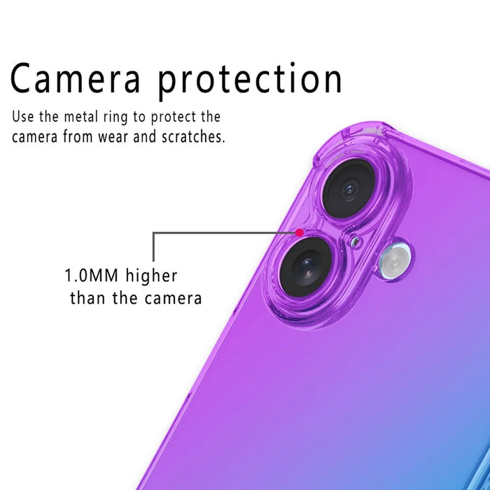 For iPhone 17 Case Gradient Color TPU Phone Case Anti-Drop Phone Cover - Purple  /  Blue - 4