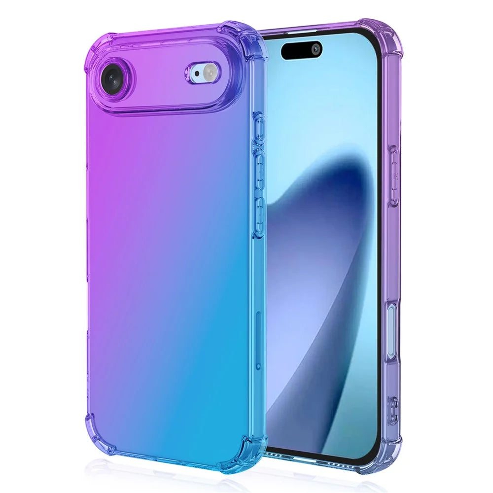 For iPhone Air Case Gradient Color TPU Phone Case Anti-Drop Phone Cover - Purple  /  Blue - 1