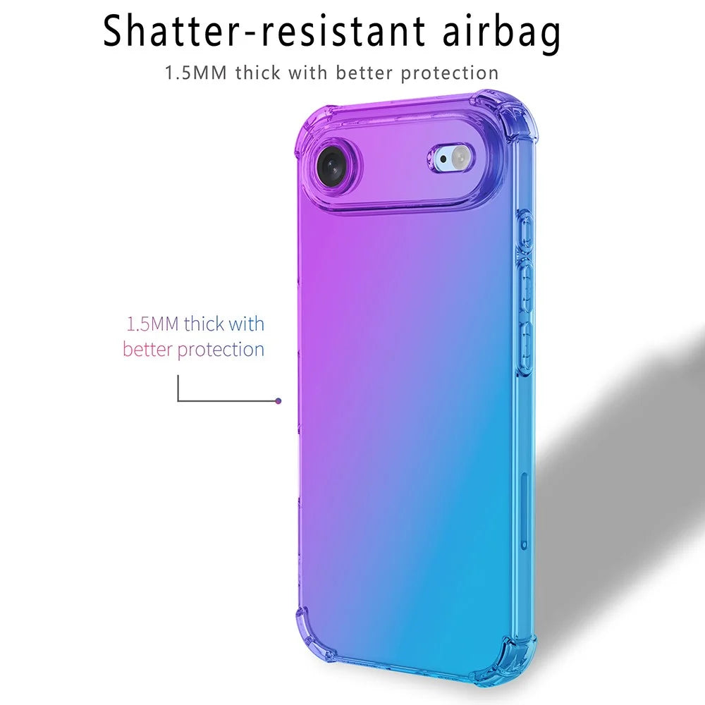 For iPhone Air Case Gradient Color TPU Phone Case Anti-Drop Phone Cover - Purple  /  Blue - 2