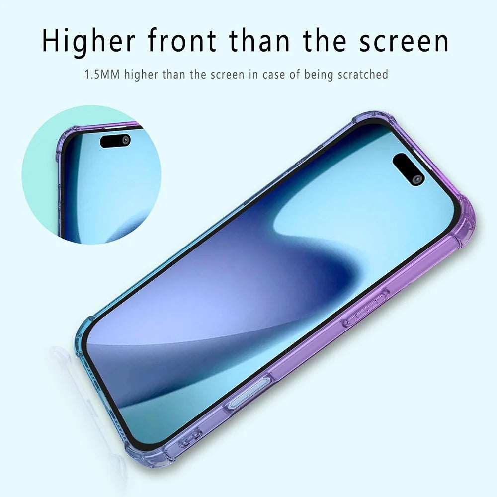 For iPhone Air Case Gradient Color TPU Phone Case Anti-Drop Phone Cover - Purple  /  Blue - 3