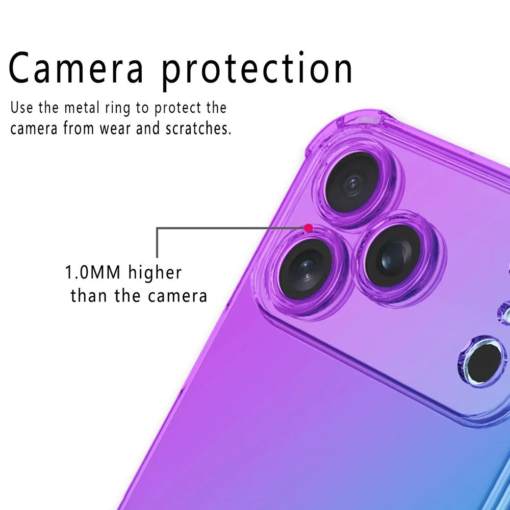 For iPhone 17 Pro Case Gradient Color TPU Phone Case Anti-Drop Phone Cover - Purple  /  Blue - 4