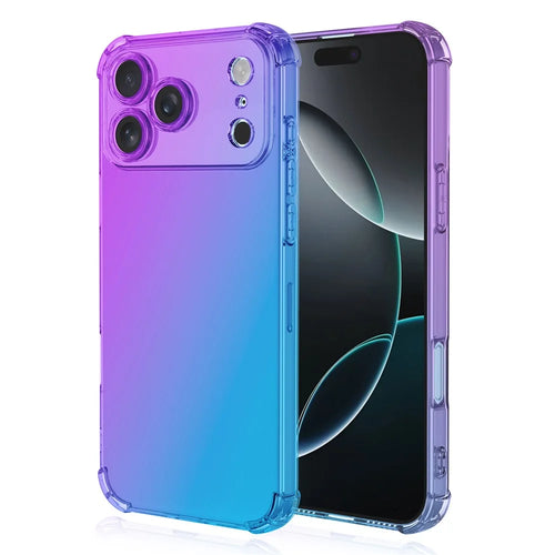 For iPhone 17 Pro Max Case Gradient Color TPU Phone Case Anti-Drop Phone Cover - Purple  /  Blue - 1