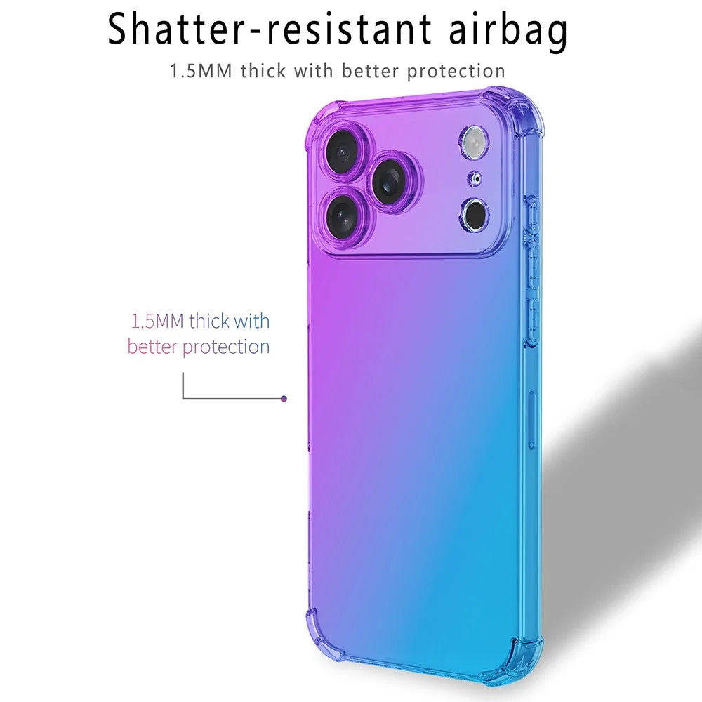 For iPhone 17 Pro Max Case Gradient Color TPU Phone Case Anti-Drop Phone Cover - Purple  /  Blue - 2
