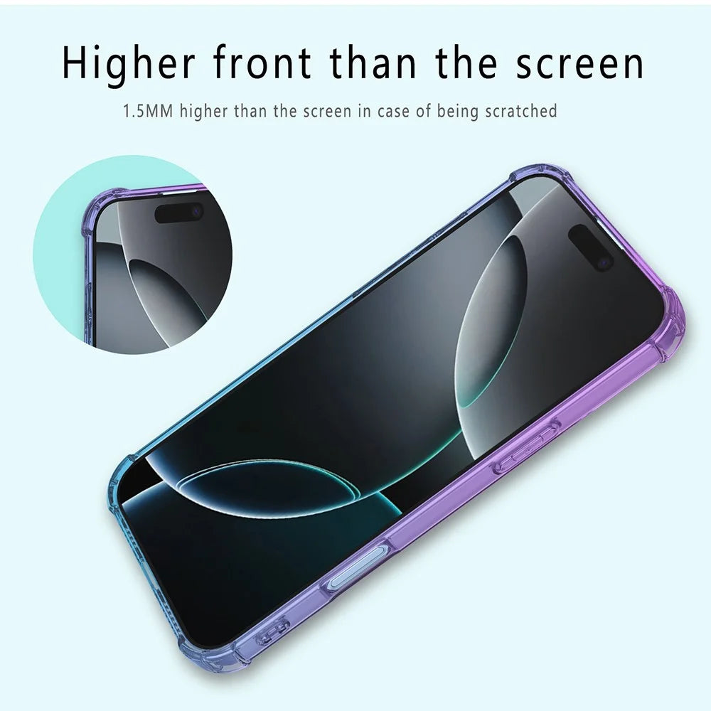 For iPhone 17 Pro Max Case Gradient Color TPU Phone Case Anti-Drop Phone Cover - Purple  /  Blue - 3