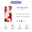 For Samsung Galaxy S25 FE Case Red Flower Pattern Printing Straight Edge TPU Phone Back Cover - Beige - 2