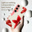 For Samsung Galaxy S25 FE Case Red Flower Pattern Printing Straight Edge TPU Phone Back Cover - Beige - 4