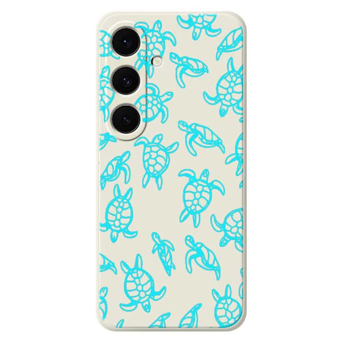 For Samsung Galaxy S25 FE Case Tortoise Pattern Printing Straight Edge TPU Phone Back Cover - Beige - 1