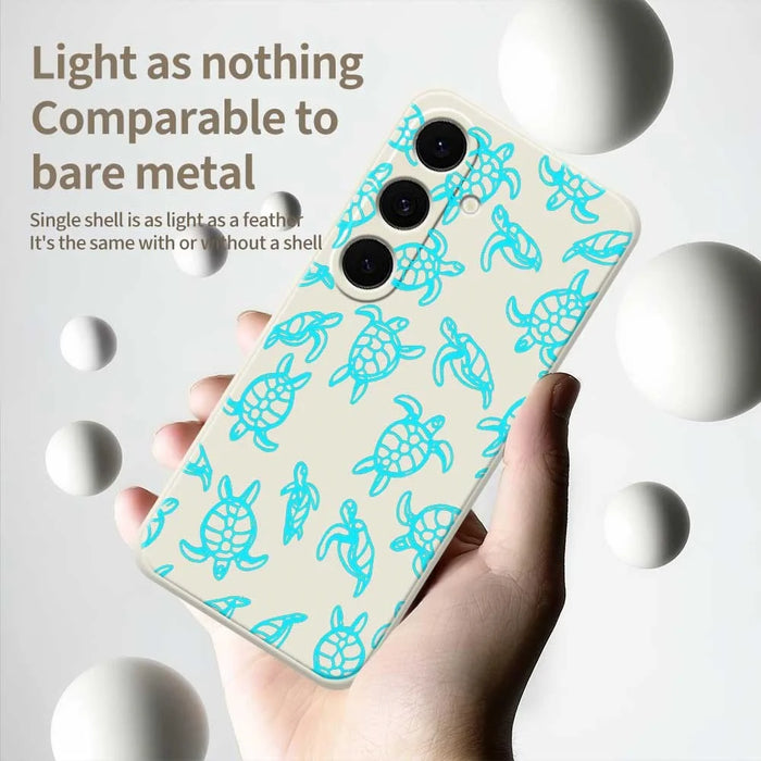 For Samsung Galaxy S25 FE Case Tortoise Pattern Printing Straight Edge TPU Phone Back Cover - Beige - 4