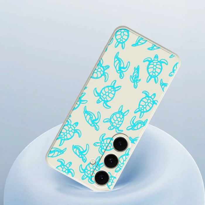 For Samsung Galaxy S25 FE Case Tortoise Pattern Printing Straight Edge TPU Phone Back Cover - Beige - 5