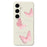 For Samsung Galaxy S25 FE Case Butterfly Pattern Printing Straight Edge TPU Phone Back Cover - Beige - 1