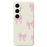 For Samsung Galaxy S25 FE Case Pink Bows Pattern Printing Straight Edge TPU Phone Back Cover - Beige - 1