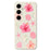 For Samsung Galaxy S25 FE Case Peach Blossoms Shells Pattern Printing Straight Edge TPU Phone Back Cover - Beige - 1