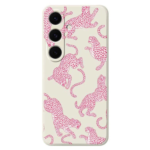 For Samsung Galaxy S25 FE Case Leopards Pattern Printing Straight Edge TPU Phone Back Cover - Beige - 1