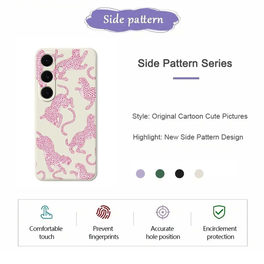 For Samsung Galaxy S25 FE Case Leopards Pattern Printing Straight Edge TPU Phone Back Cover - Beige - 2