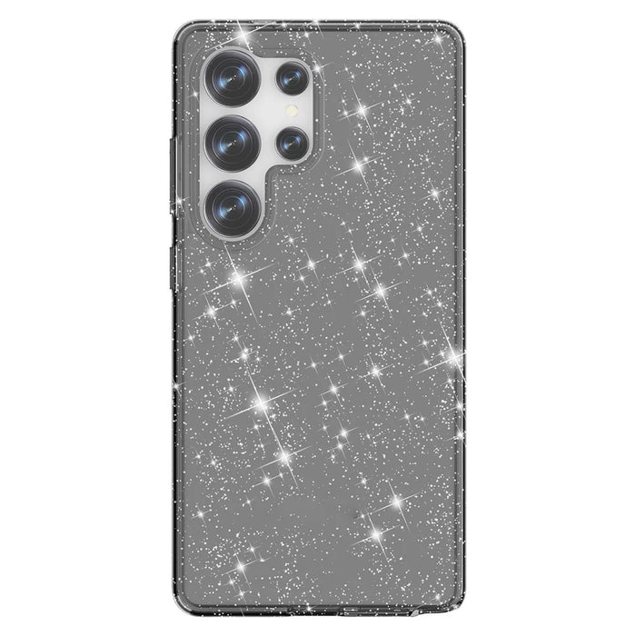 AMORUS For Samsung Galaxy S23 Ultra Case Soft TPU Hard PC Back Shockproof Phone Cover - Glitter Black - 1
