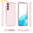 AMORUS For Samsung Galaxy S23 Case Soft TPU Hard PC Back Shockproof Phone Cover - Glitter Pink - 3
