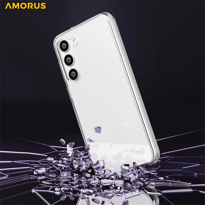 AMORUS For Samsung Galaxy S23+ Case Soft TPU Hard PC Back Shockproof Phone Cover - Glitter Black - 4