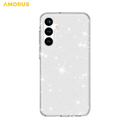 AMORUS For Samsung Galaxy A35 5G Case Soft TPU Hard PC Back Shockproof Phone Cover - Glitter White - 2