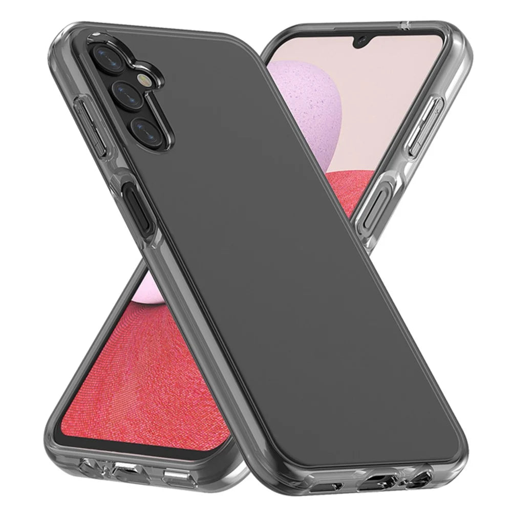 AMORUS For Samsung Galaxy A14 5G / 4G Case Soft TPU Hard PC Back Shockproof Phone Cover - Clear Black - 1