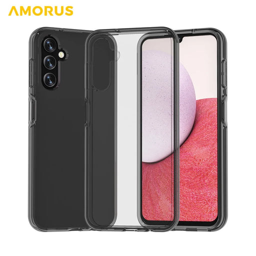 AMORUS For Samsung Galaxy A14 5G / 4G Case Soft TPU Hard PC Back Shockproof Phone Cover - Clear Black - 2