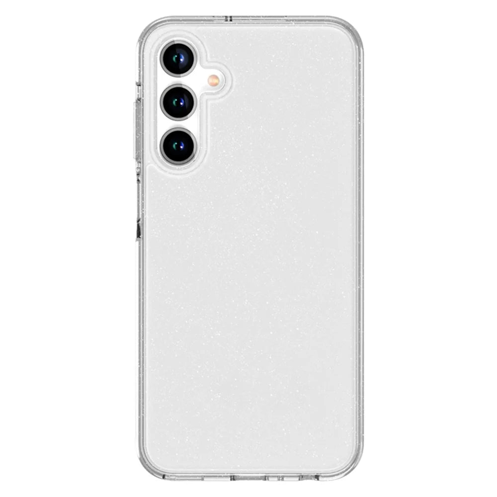 AMORUS For Samsung Galaxy A15 4G / 5G Case Soft TPU Hard PC Back Shockproof Phone Cover - Glitter White - 1