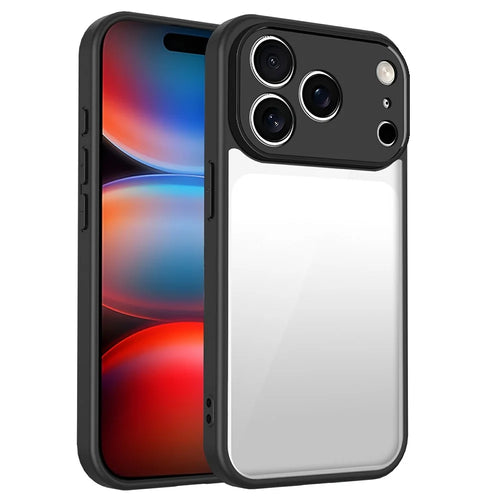 For iPhone 17 Pro Max Case Matte Skin Touch Clear PC + TPU Shockproof Phone Back Cover - Black - 1