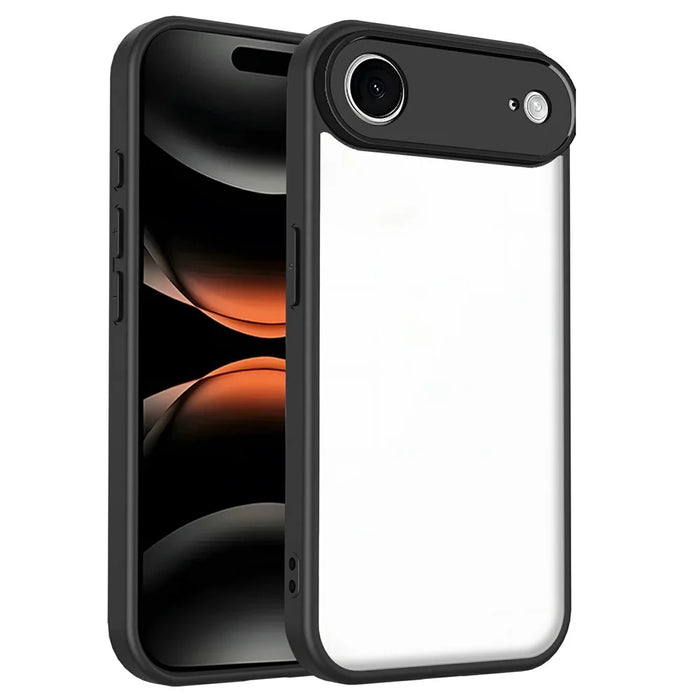 For iPhone Air Case Matte Skin Touch Clear PC + TPU Shockproof Phone Back Cover - Black - 1
