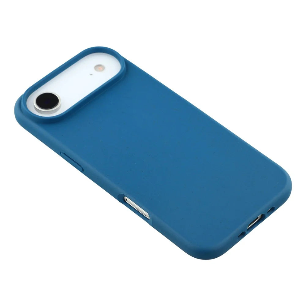 For iPhone Air Case Biodegradable Wheat Straw + TPU Matte Phone Cover - Blue - 4