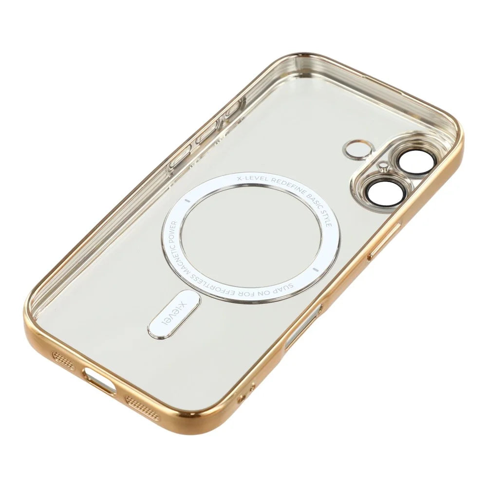 X-LEVEL For iPhone 17 Case Compatible with MagSafe Full Camera Protection TPU Phone Cover - Gold - 6