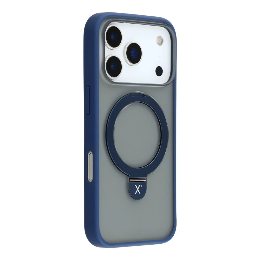 X-LEVEL For iPhone 17 Pro Max Case Metal Kickstand TPU PC Phone Back Cover - Blue - 1