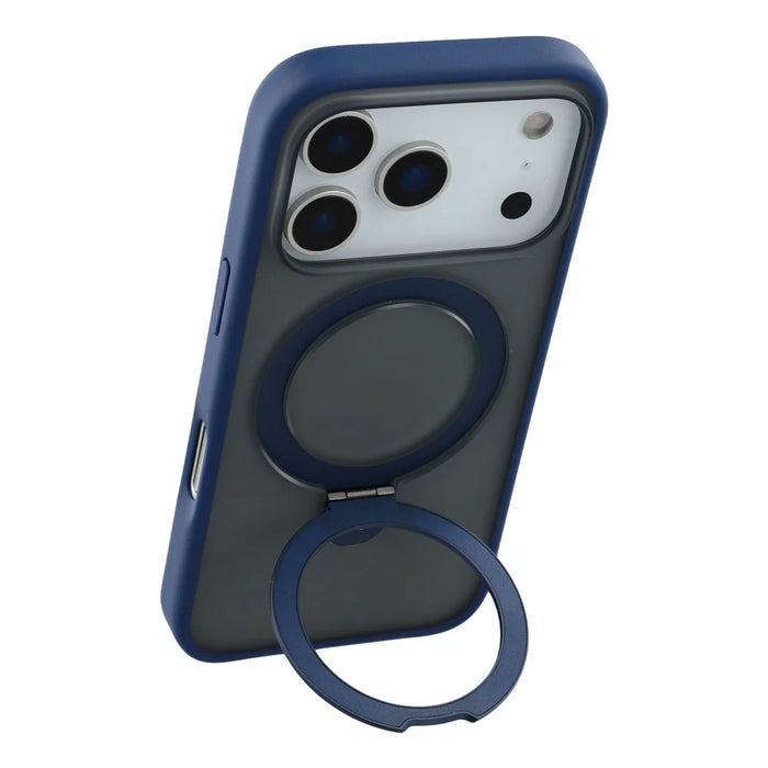 X-LEVEL For iPhone 17 Pro Max Case Metal Kickstand TPU PC Phone Back Cover - Blue - 4
