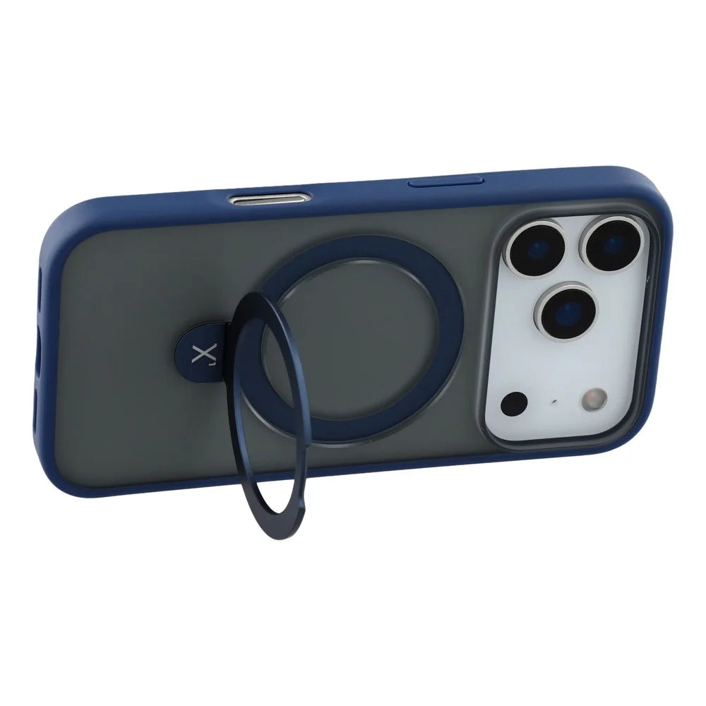 X-LEVEL For iPhone 17 Pro Max Case Metal Kickstand TPU PC Phone Back Cover - Blue - 5