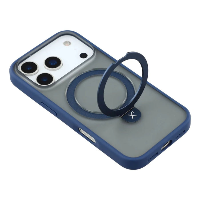 X-LEVEL For iPhone 17 Pro Max Case Metal Kickstand TPU PC Phone Back Cover - Blue - 6
