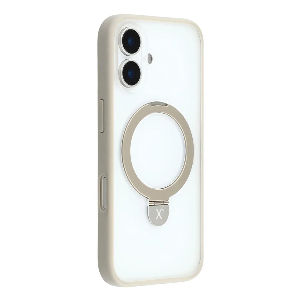 X-LEVEL For iPhone 17 Case Metal Kickstand TPU PC Phone Back Cover - Grey - 1