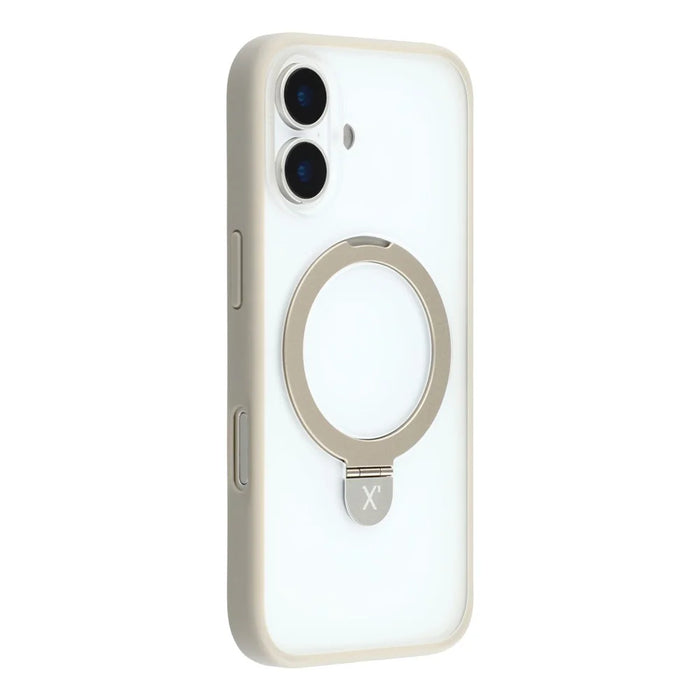 X-LEVEL For iPhone 17 Case Metal Kickstand TPU PC Phone Back Cover - Grey - 1