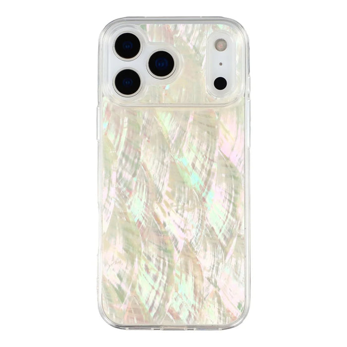 JAUCASE For iPhone 17 Pro Max Magnetic Case Natural Seashell Design TPU Phone Back Cover - Seashell Color - 1
