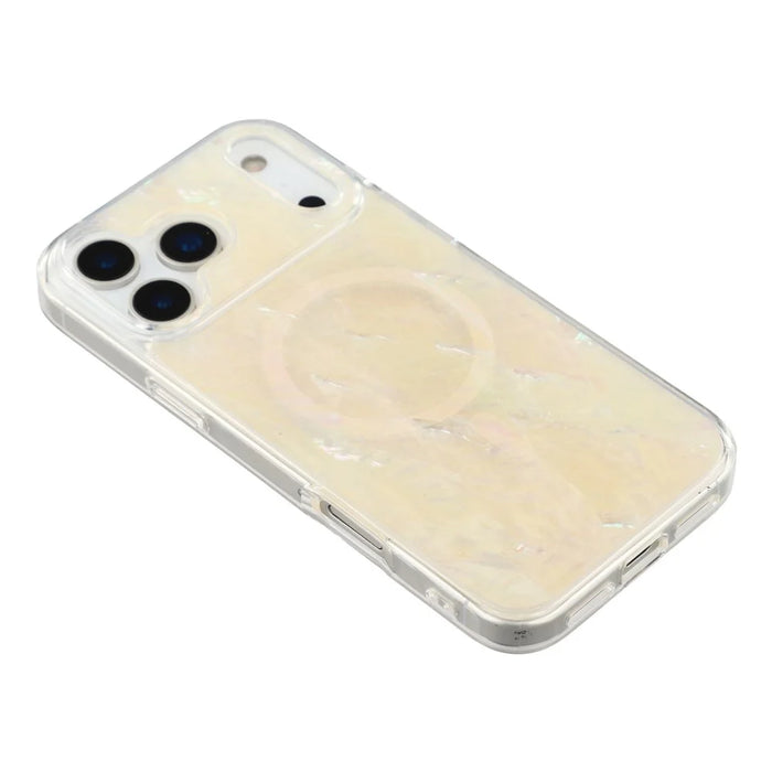 JAUCASE For iPhone 17 Pro Max Magnetic Case Natural Seashell Design TPU Phone Back Cover - Seashell Color - 5