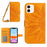For iPhone 11 6.1 inch HT04 PU Leather Imprinted Sunflower Drop-proof Phone Case Skin-touch Wallet Stand Protector with Shoulder Strap - Yellow - 1