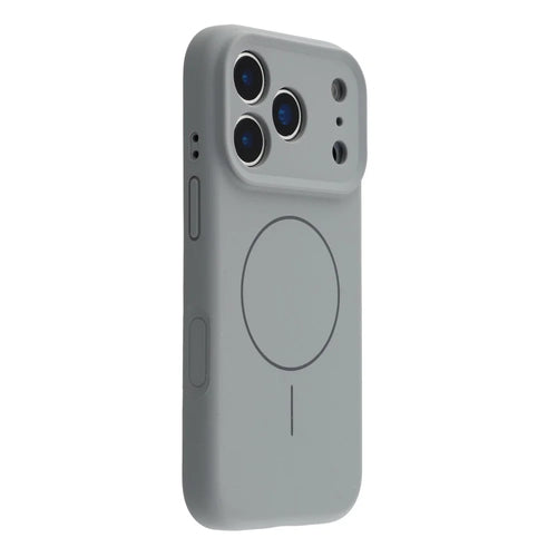 For iPhone 17 Pro Max Case Compatible with MagSafe Liquid Silicone + PC Phone Cover with Camera Touch Control Button - Dark Grey - 1