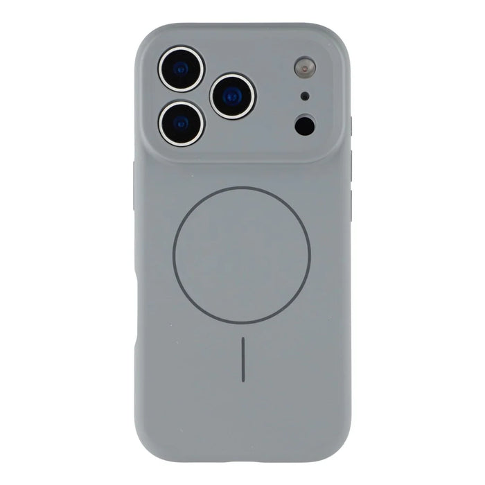 For iPhone 17 Pro Case Compatible with MagSafe Liquid Silicone + PC Phone Cover with Camera Touch Control Button - Dark Grey - 3