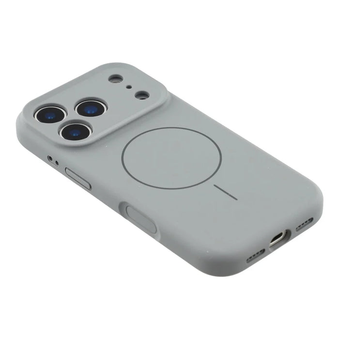 For iPhone 17 Pro Case Compatible with MagSafe Liquid Silicone + PC Phone Cover with Camera Touch Control Button - Dark Grey - 4