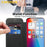 AMORUS For iPhone 16 Plus Case Compatible with MagSafe RFID Blocking Card Holder Leather Phone Cover - Black - 3