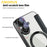 AMORUS For iPhone 16 Plus Case Compatible with MagSafe RFID Blocking Card Holder Leather Phone Cover - Black - 7