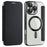 AMORUS For iPhone 16 Pro Max Case Compatible with MagSafe RFID Blocking Card Holder Leather Phone Cover - Black - 1