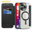 AMORUS For iPhone 16 Pro Max Case Compatible with MagSafe RFID Blocking Card Holder Leather Phone Cover - Black - 2