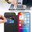 AMORUS For iPhone 16 Pro Max Case Compatible with MagSafe RFID Blocking Card Holder Leather Phone Cover - Black - 3