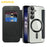 AMORUS For Samsung Galaxy S25+ Magnetic Case RFID Blocking Card Holder Leather Phone Cover - Black - 2