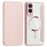 AMORUS For Samsung Galaxy S25 Edge Magnetic Case RFID Blocking Card Holder Leather Phone Cover - Pink - 1