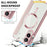 AMORUS For Samsung Galaxy S25 Edge Magnetic Case RFID Blocking Card Holder Leather Phone Cover - Pink - 6